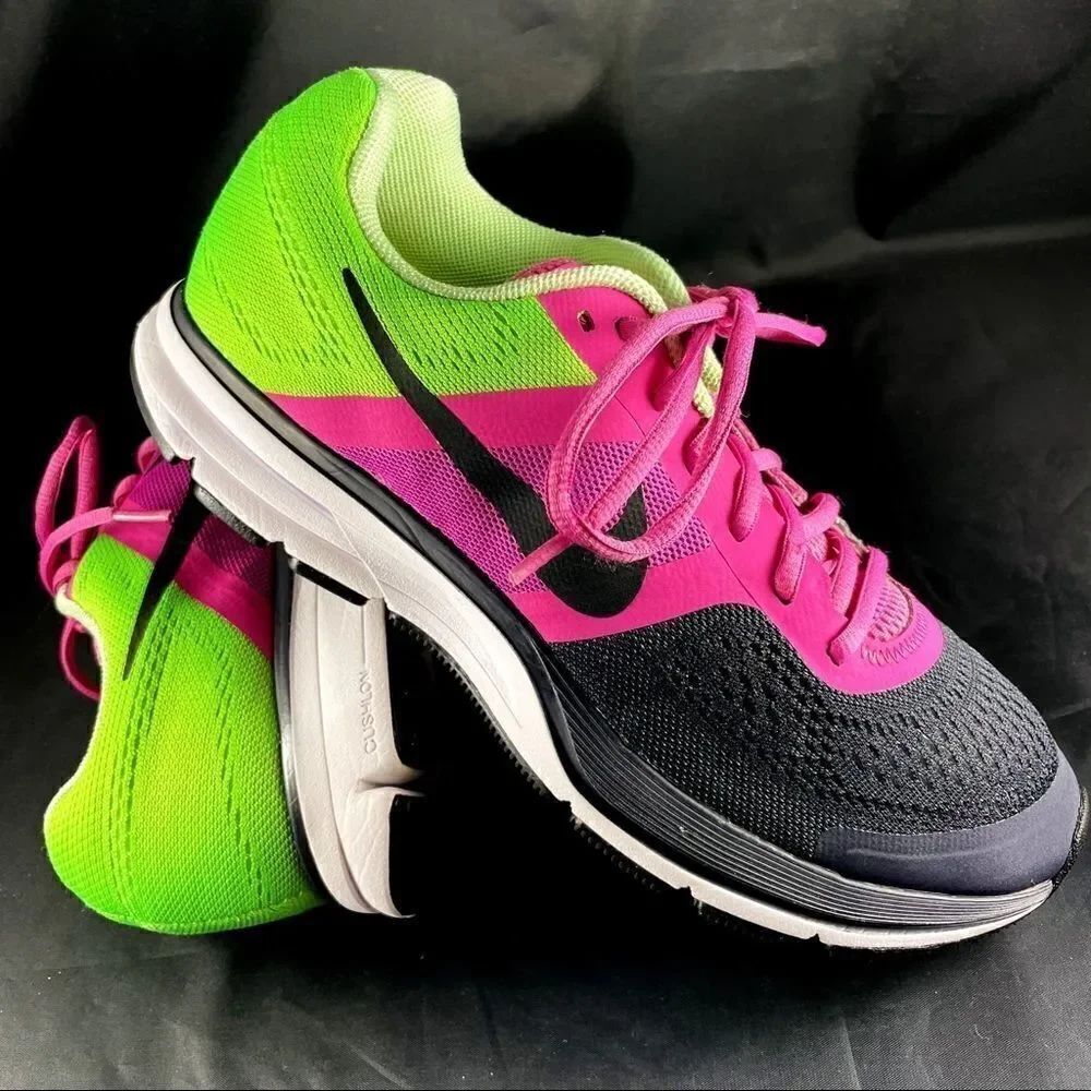 Excellent Nike air zoom Pegasus 30 pink lime grey Womens 8 US 39 EUR 5.5 UK
